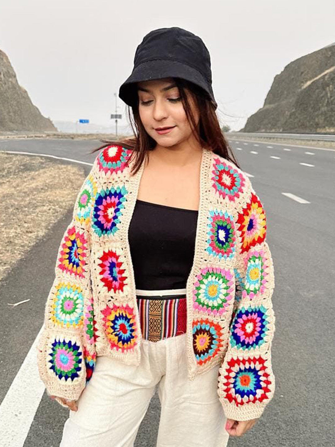 multicolor crosia cardigan