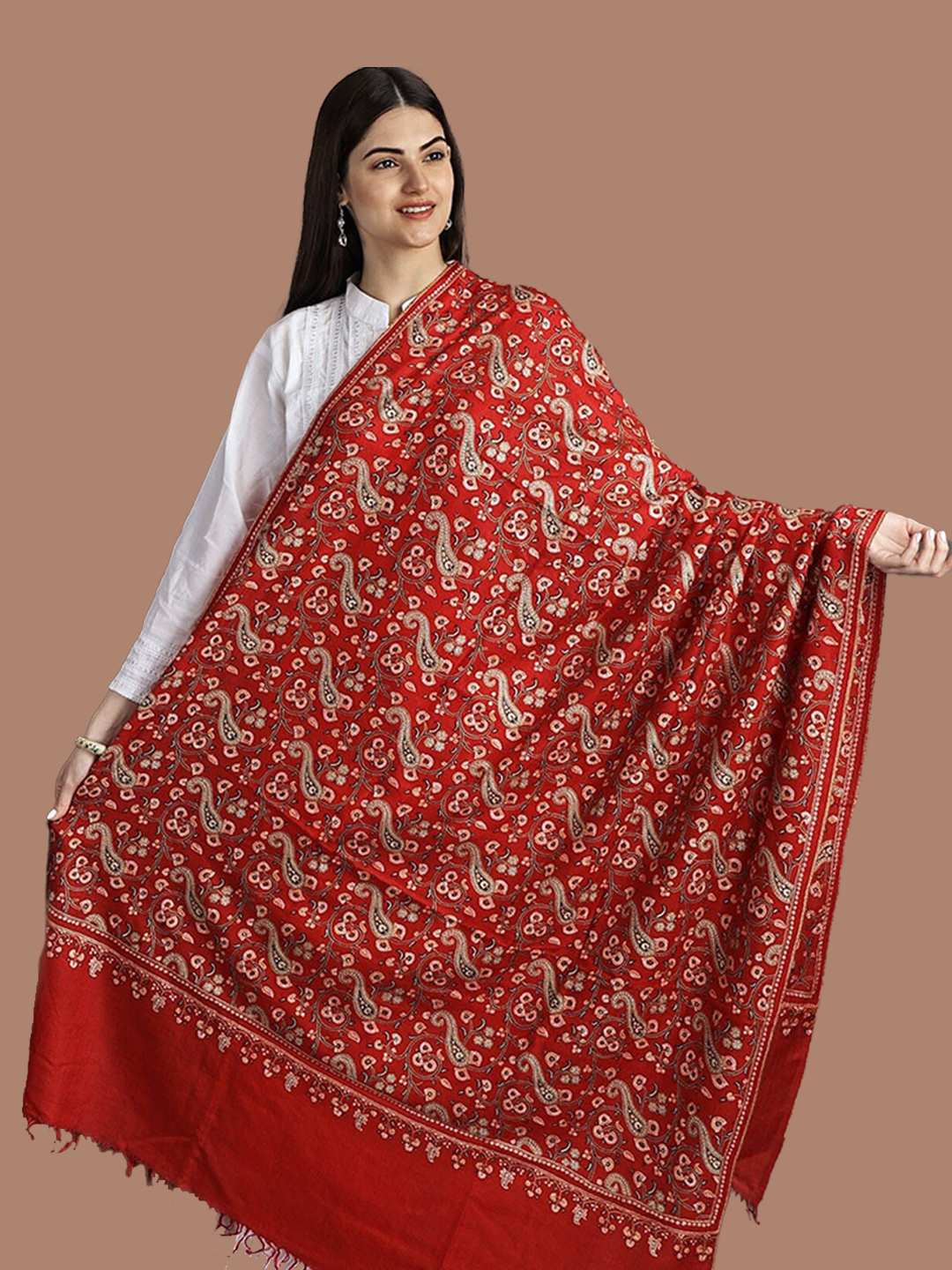 red kashmiri shawal