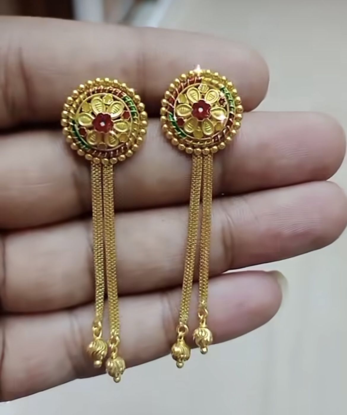 gold party wear artificial earrings