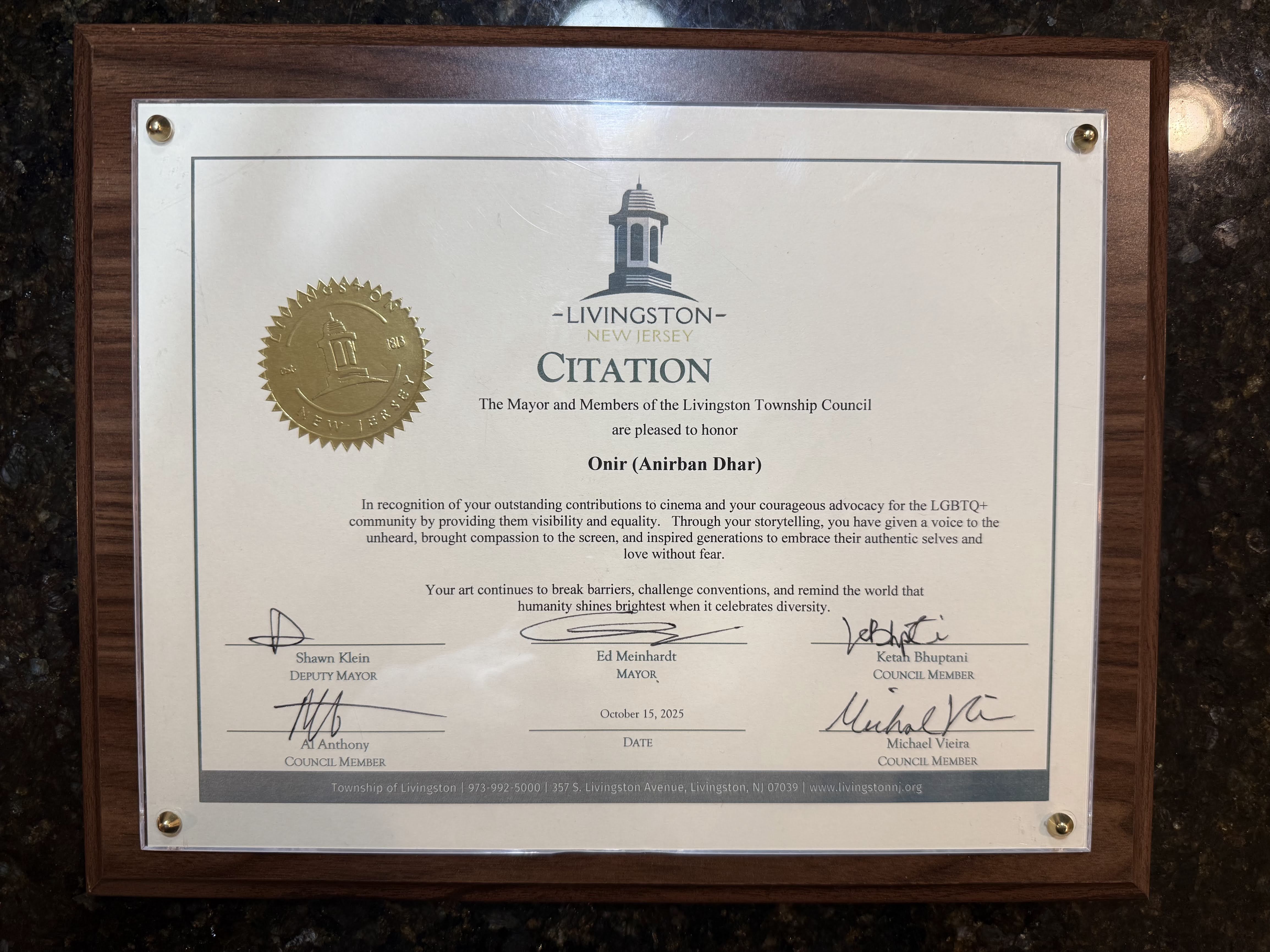 Indian director LGBTQ advocacy award