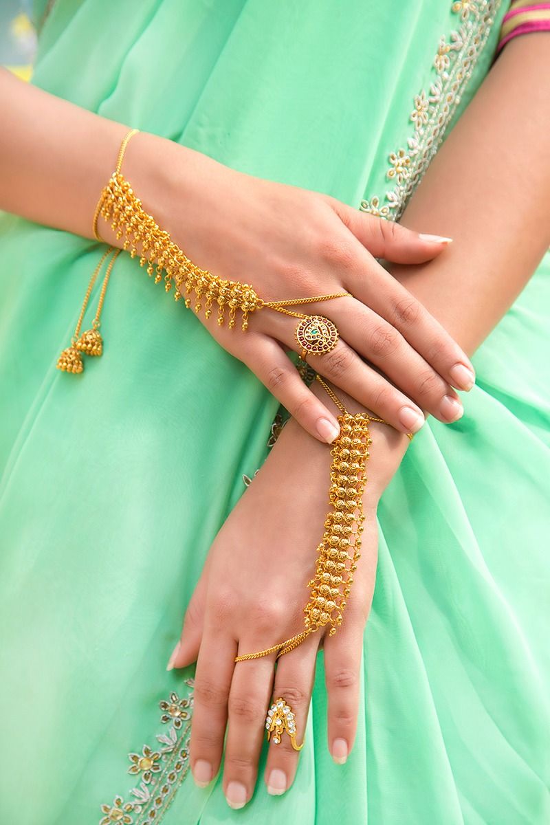 latest gold plated hathphool designs