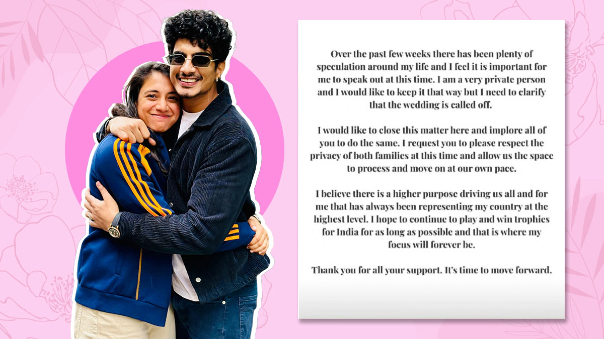 smriti mandhana palash muchhal issues statement on calling off the wedding deleted old posts