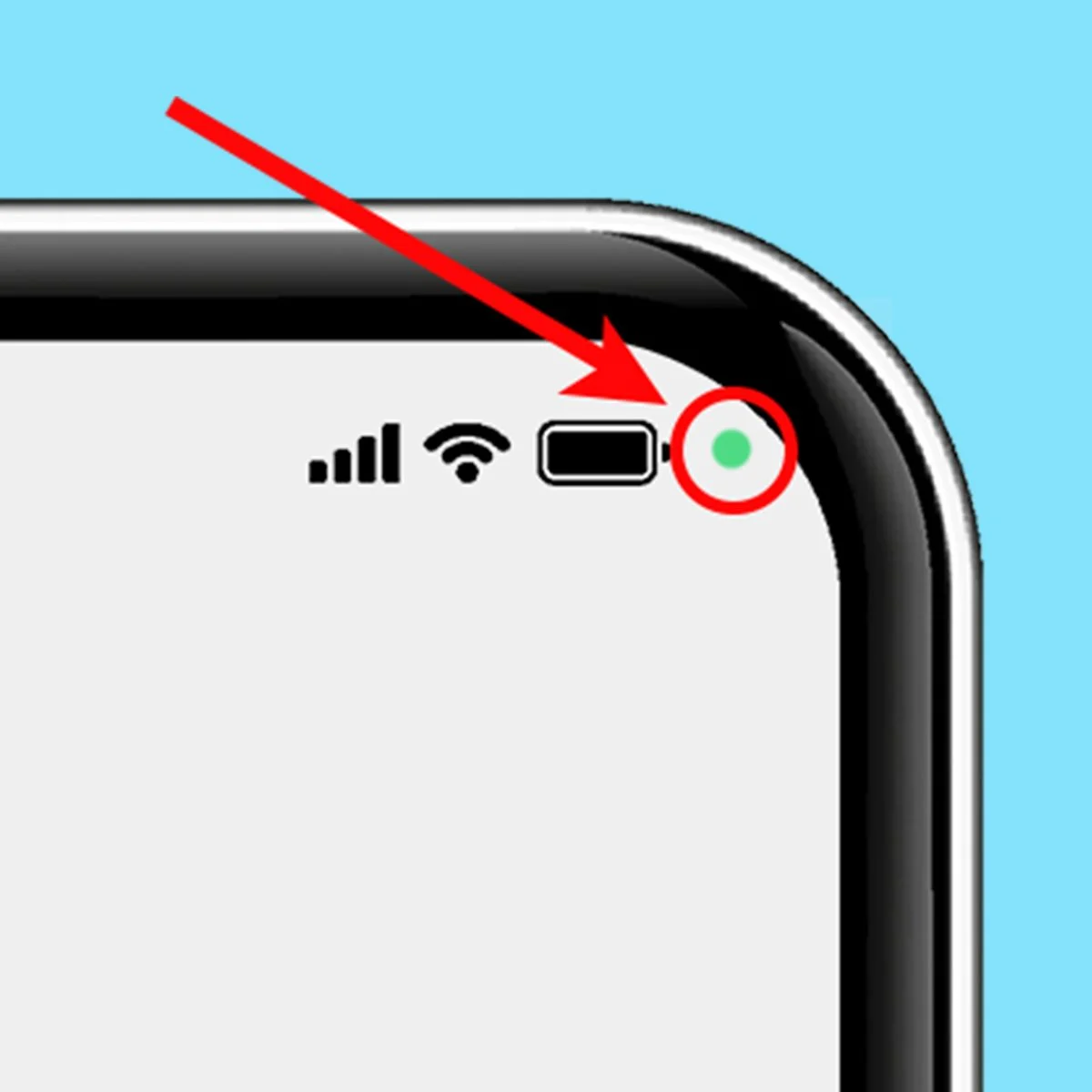 green dot on phone screen meaning