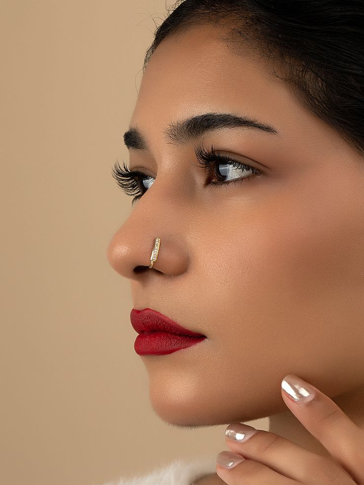 small gold nath designs