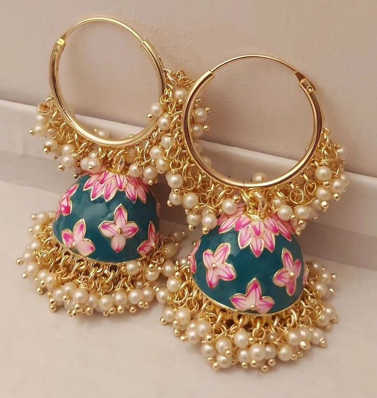 meenakari earrings for women