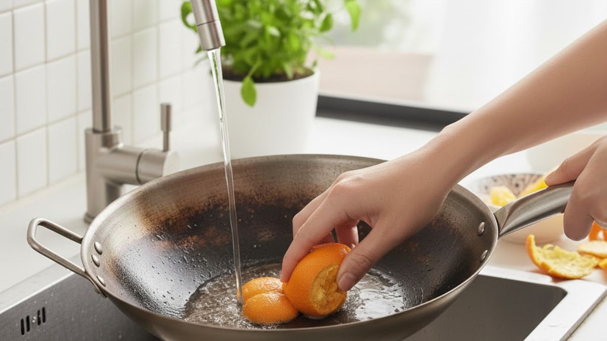 संतरे के छिलके से साफ करें जली हुई कड़ाही, कमाल का है ये आसान Hack