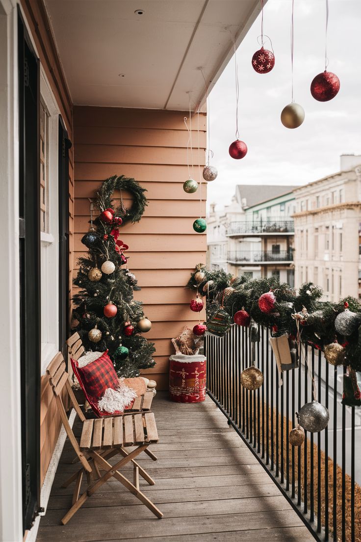 balcony christmas decorations ideas