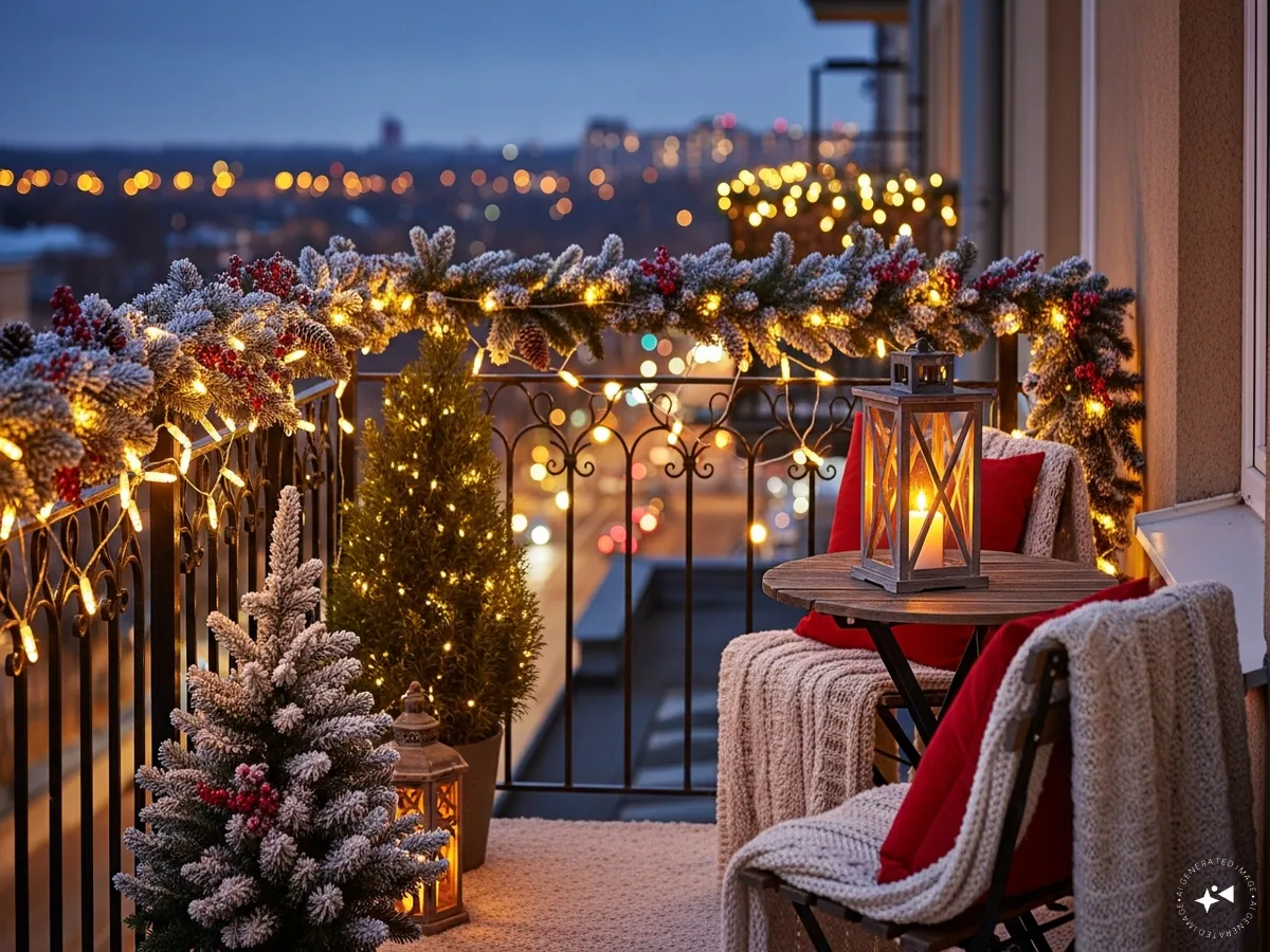 balcony christmas lights ideas