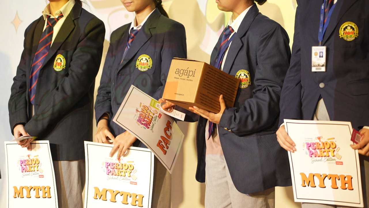 students discuss menstrual health