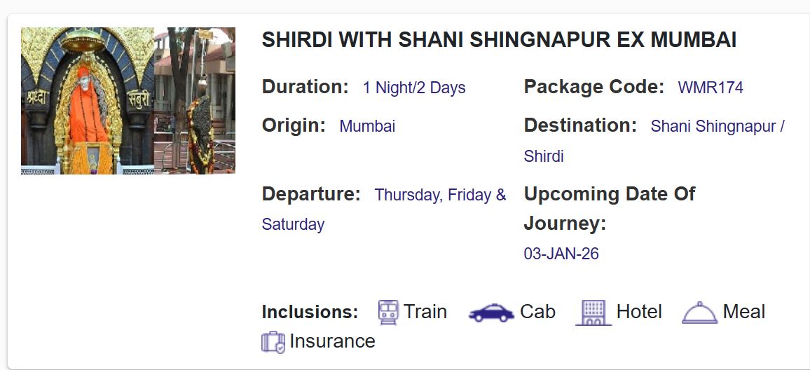 irctc tour packages january to march 2026 under budget 1