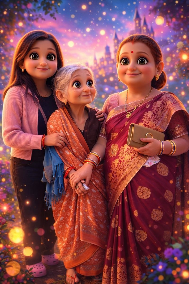 cartoon family photo with google gemini