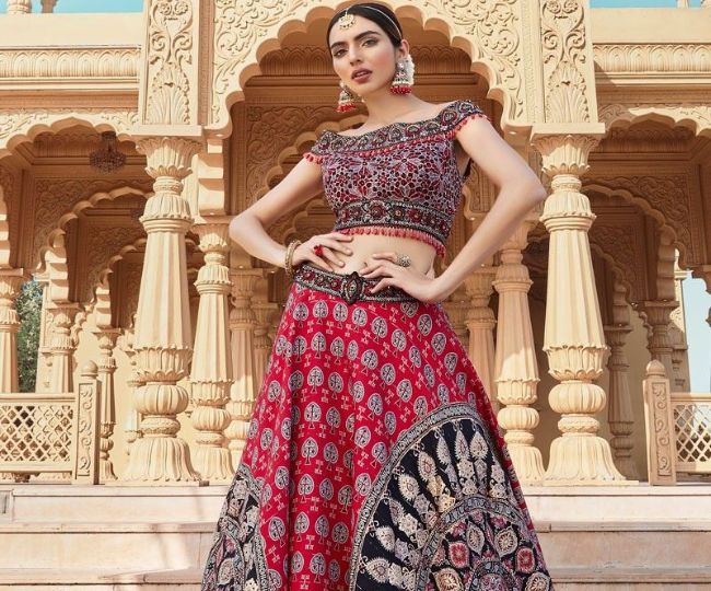 ajrakh lehnga design (4)