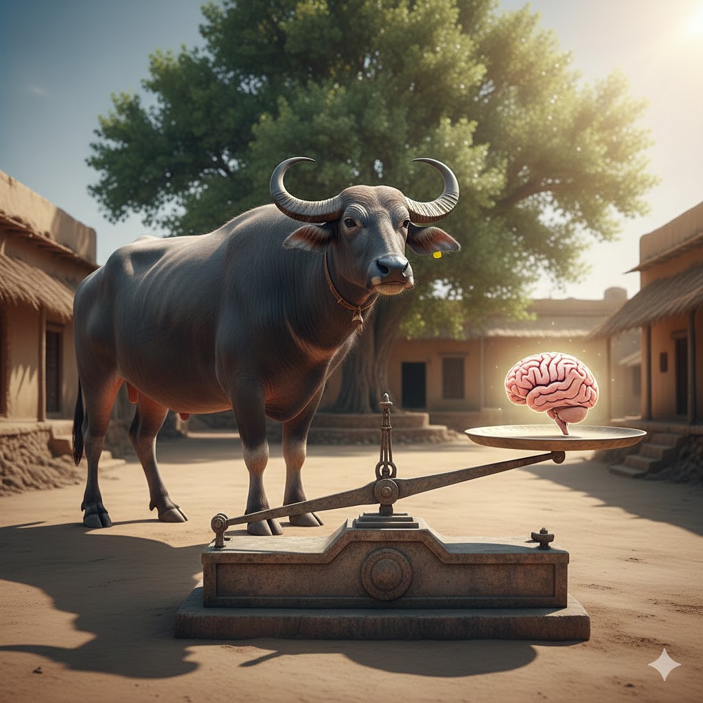 akal badi ya bhais sahi idiom