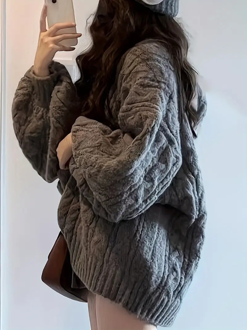 Oversized Chunky Knit Korean Sweater