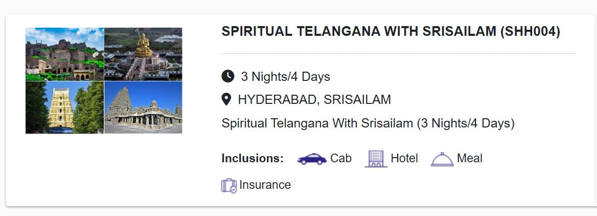 irctc srisailam tour packages under rs 13000 know full facility and details