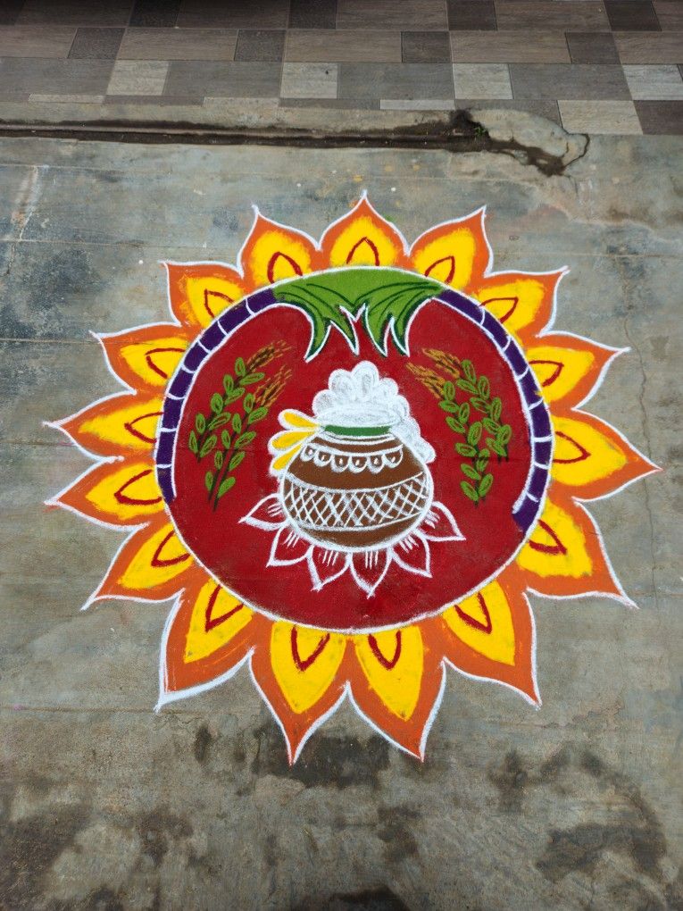 phool pongal rangoli