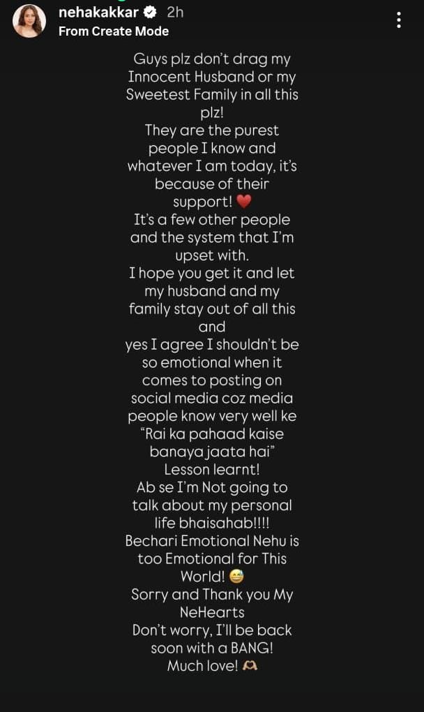 Neha Kakkar on divorce rumours