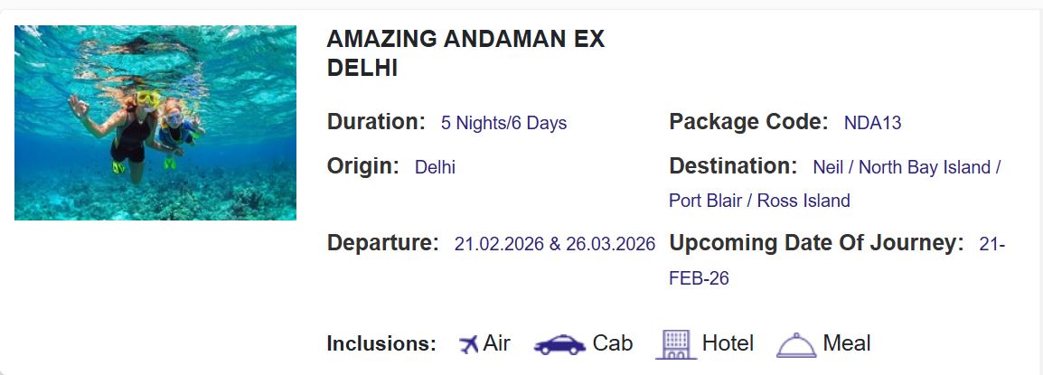 irctc andaman tour package port blair budget facility and all details1