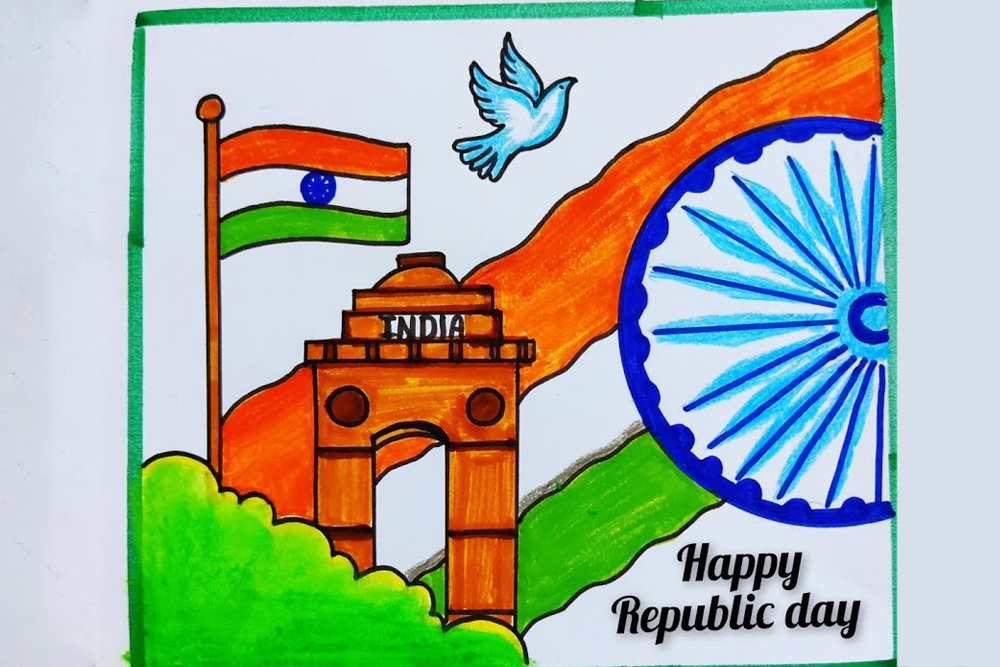 republic day drawing ideas for students simple