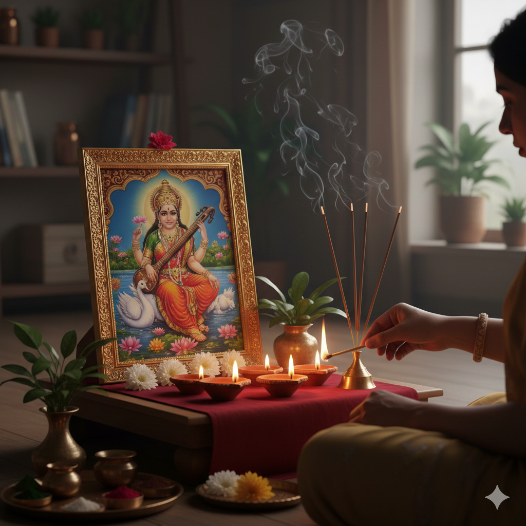 saraswati puja 2026 ke din kaun sa diya jalaye