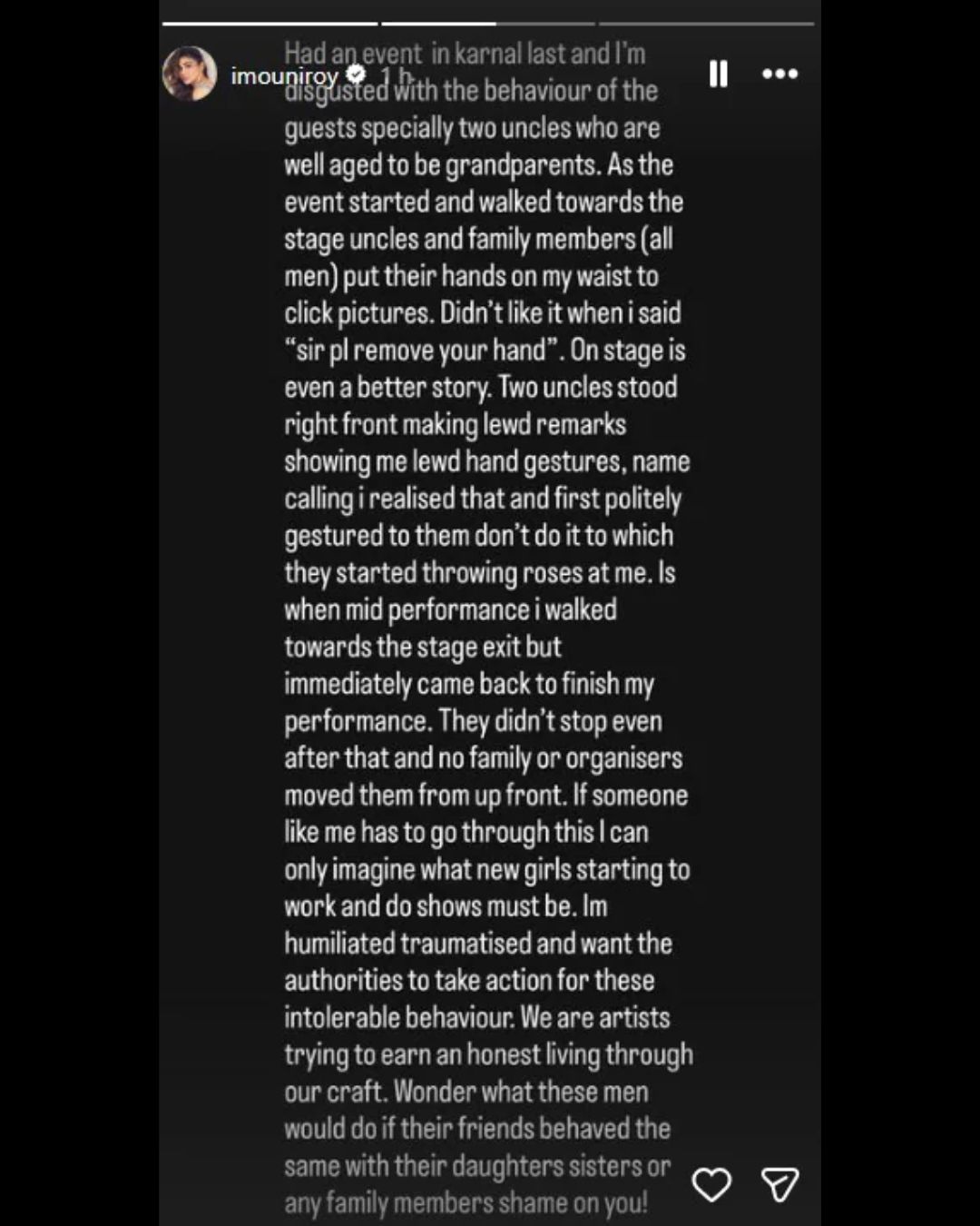 mouni roy harassment story