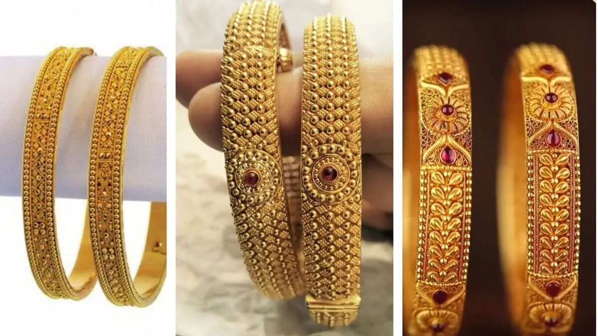 gold kangan designs for women in 22 carat