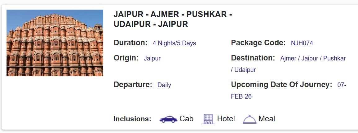 february 2026 irctc tour packages under rs 7000 only2