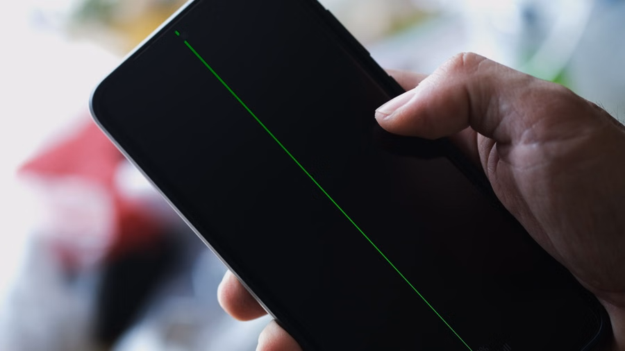 phone screen black line