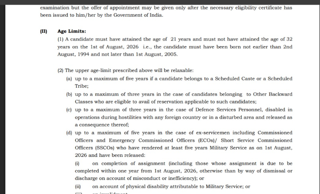 UPSC IAS IFS 2026 Age Limit