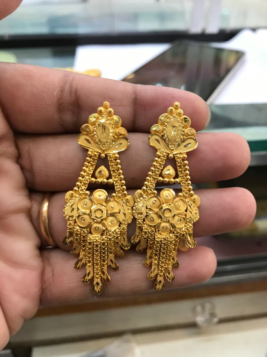 gold jhala earrings latest collection