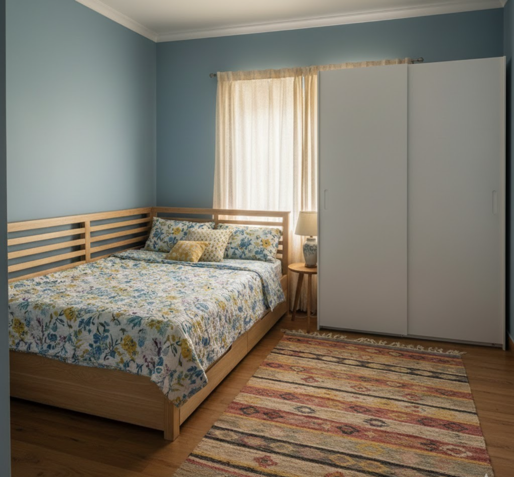 What type of bed makes a small room look bigger