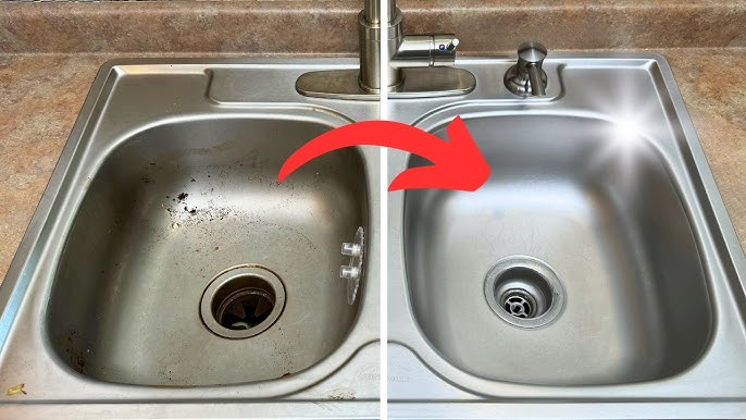 easy way to clean kitchen sink