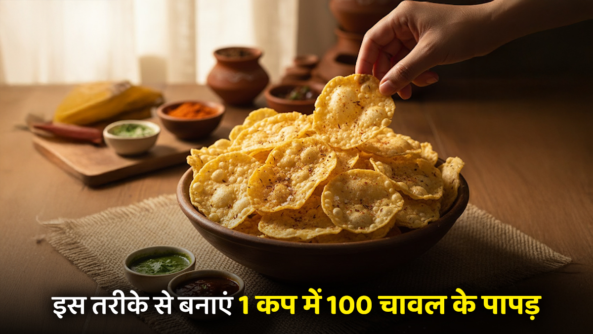 Chawal Papad: 1 कप चावल के आटे से बनेंगे 100 पापड़, बेलने का झंझट खत्म; पढ़ें तरीका