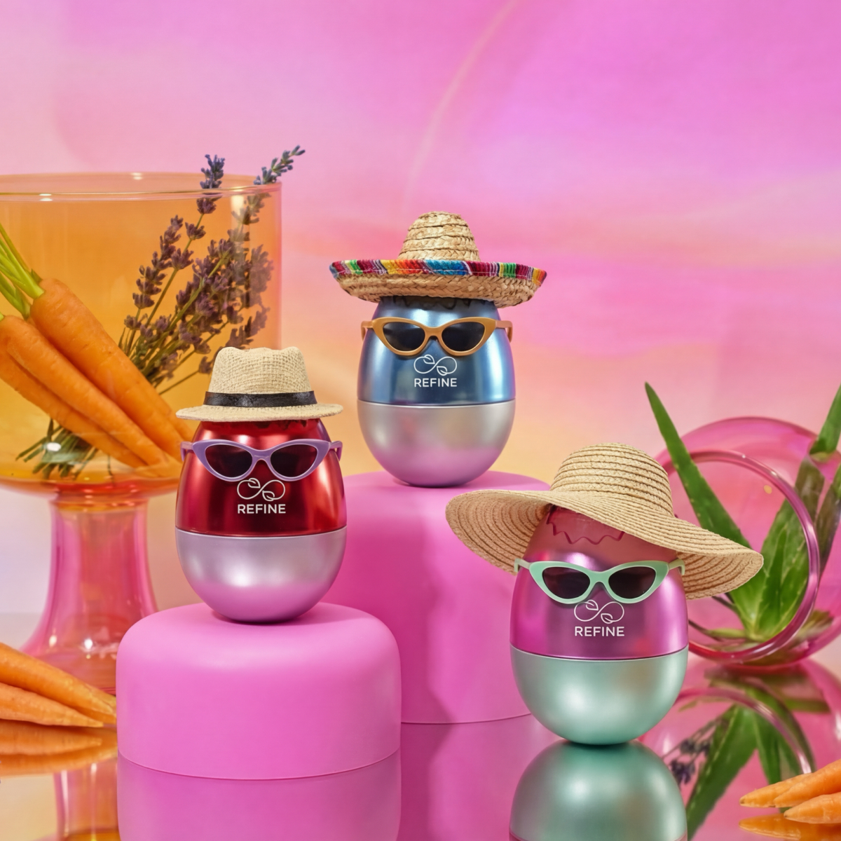 SQUARE, REFINE BEAUTY, Lip Balm, Lip & Cheek Tint, Blush & Highlither (6)