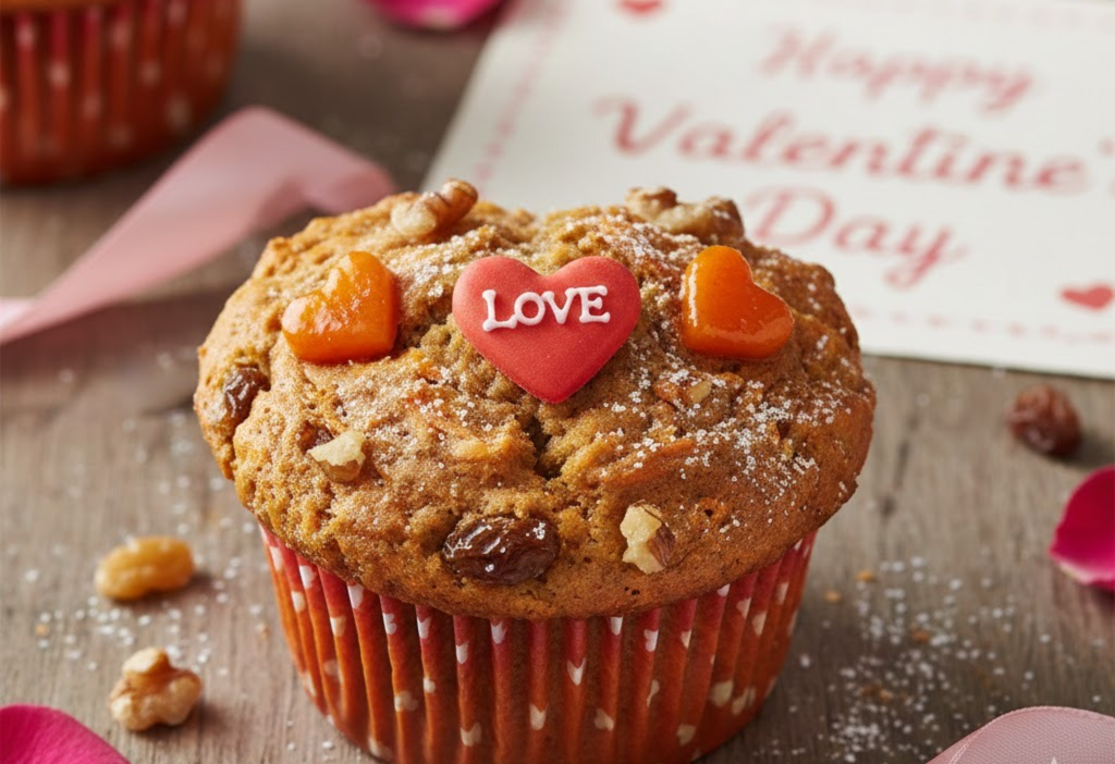 Valentine's Day Heart Shape Carrot Muffin Recipe