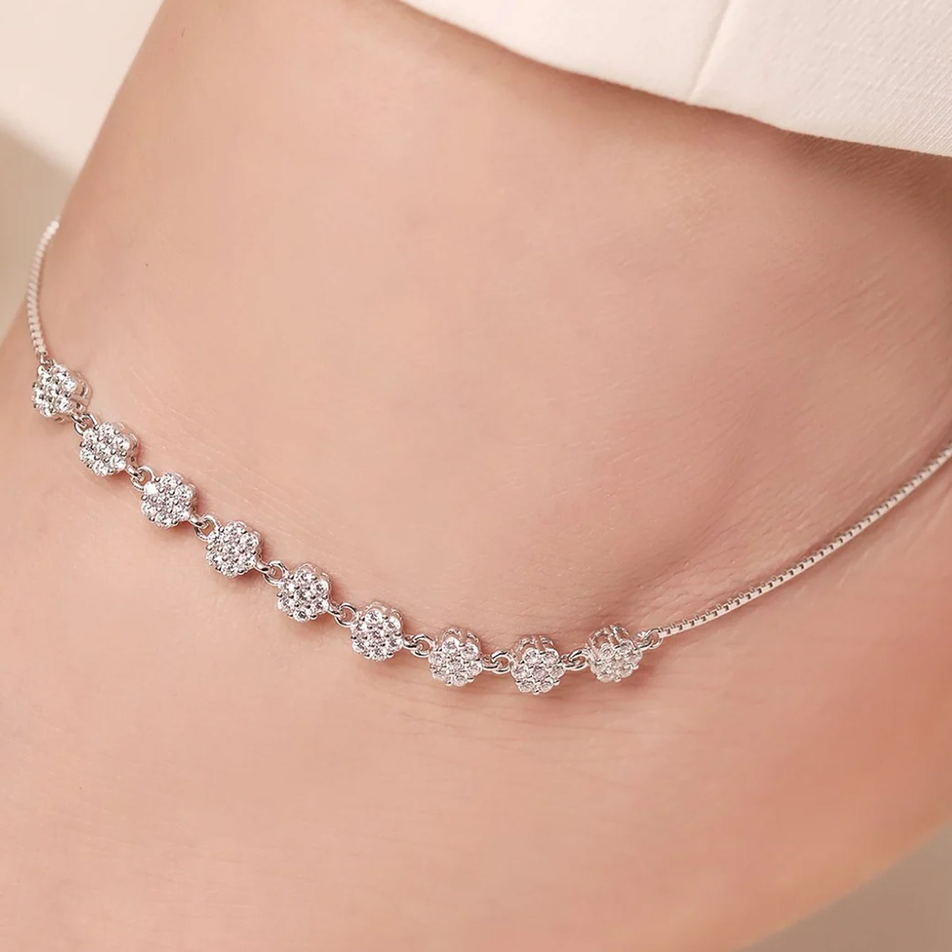 silver plated anklet