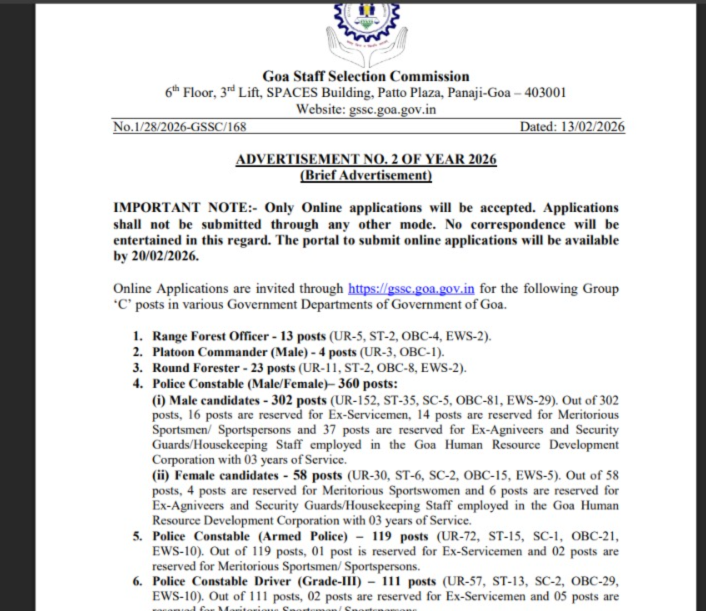 Police Constable Goa jobs