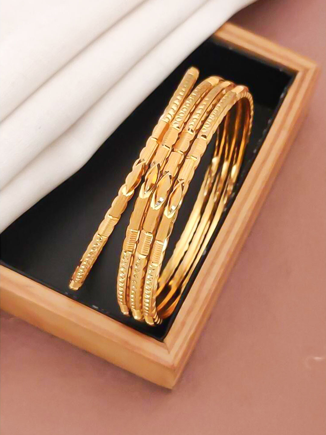 Zigzag Textured Bangles