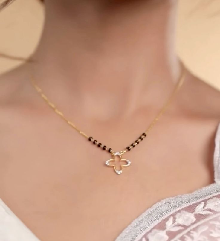 zircon mangalsutra pendant design