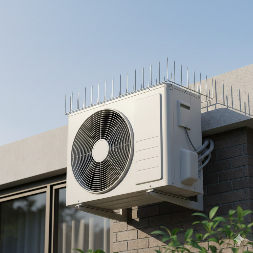 preventing pigeons from damaging AC