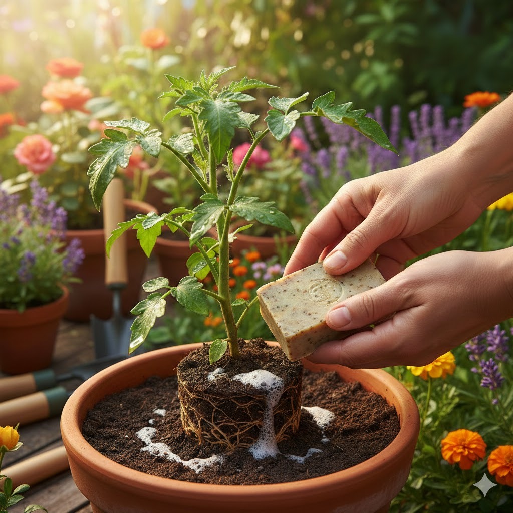 how to use soap in garden