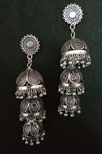 stylish silver jhumka designs for new brides