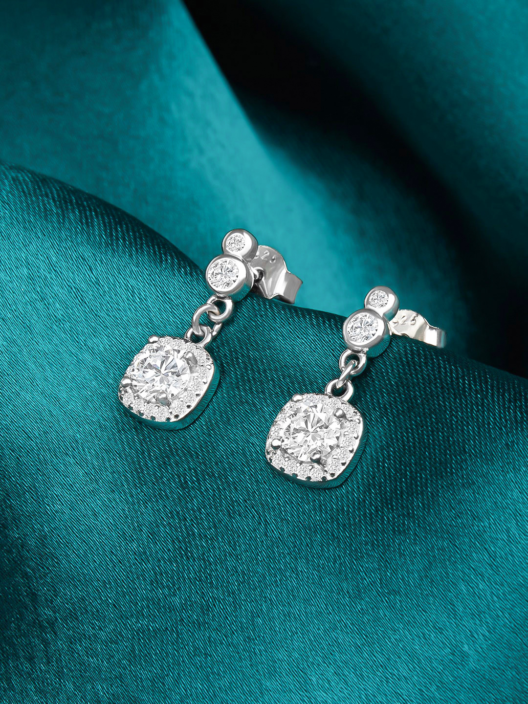 Zircon Halo Earrings