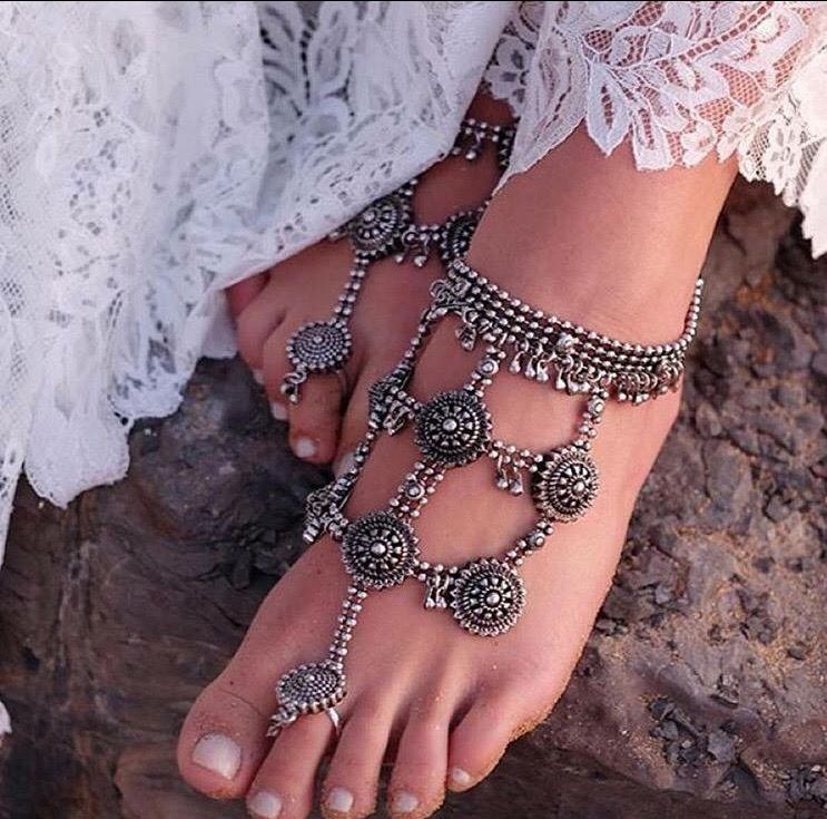 silver afgani payal designs