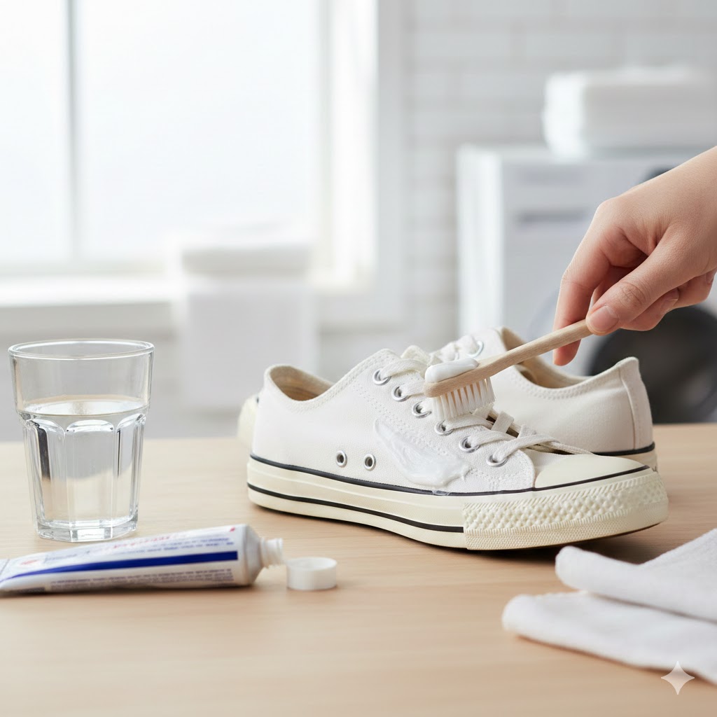 cleaning white shoes