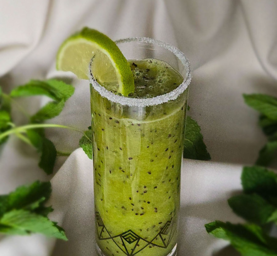 Kivi and pudina mocktail drink recipe