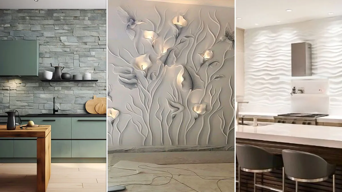 luxury wall putty designs for modern kitchen look