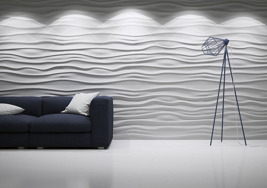 Wave pattern kitchen wall design