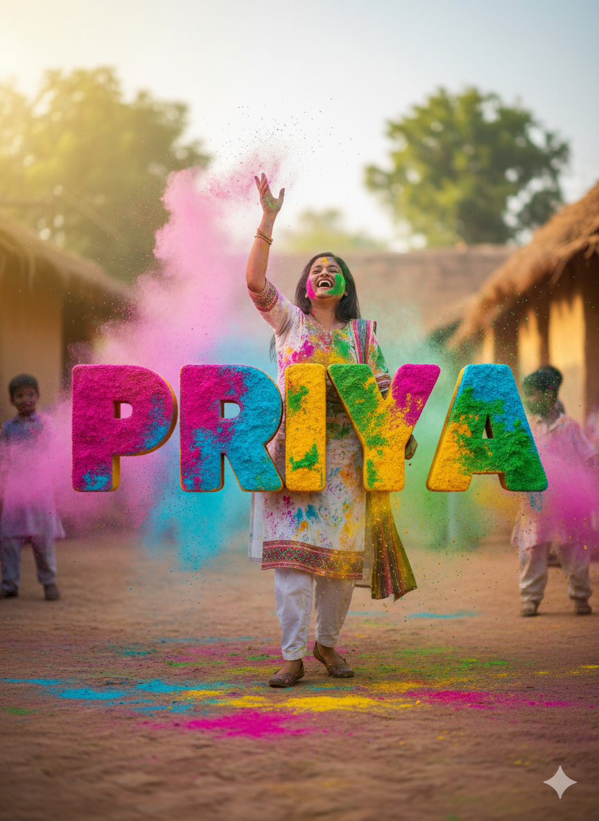 Holi 3D AI Image Prompt