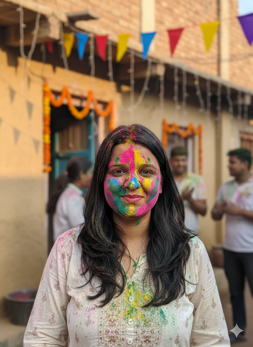 Holi gulal Image Prompt